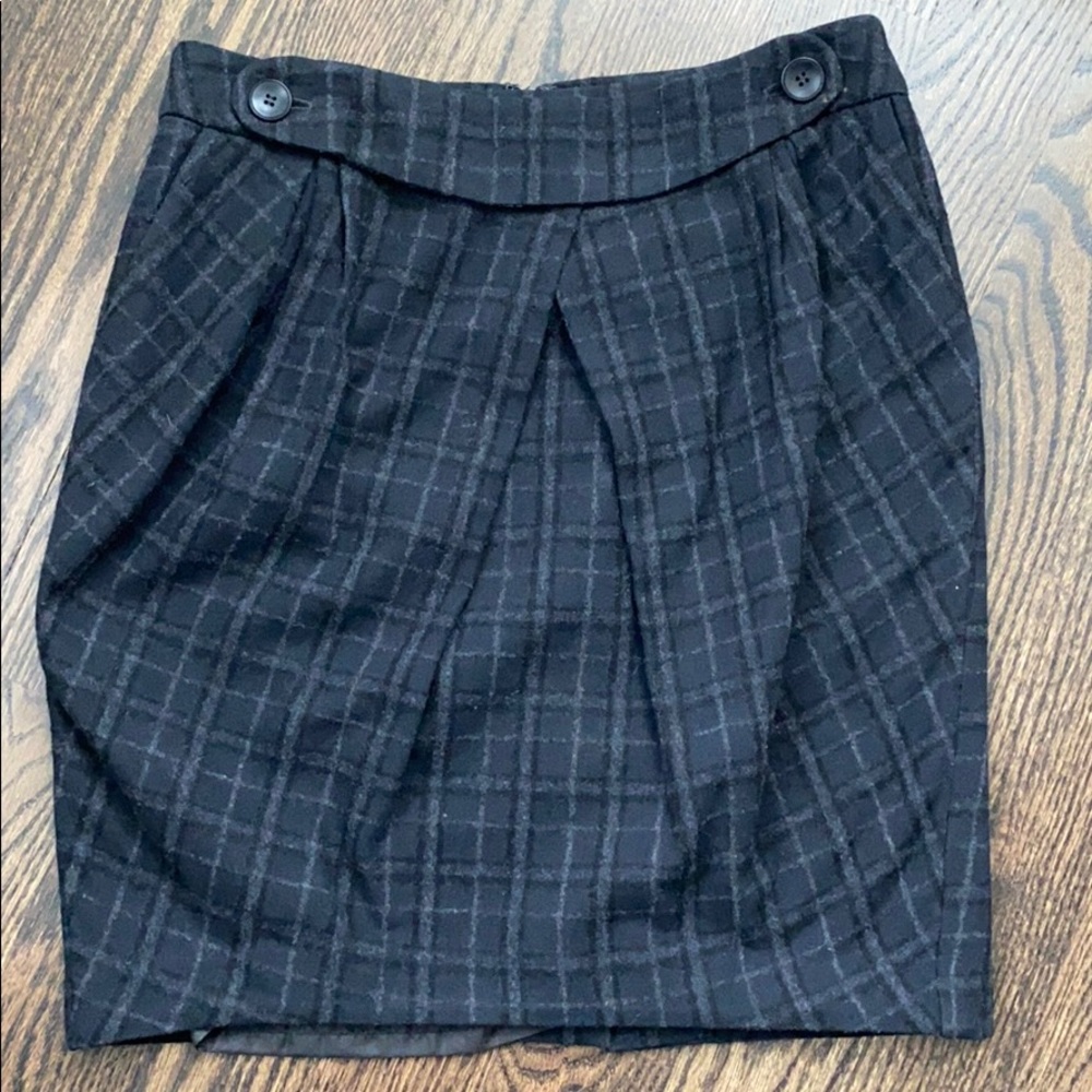 Mint wool plaid bubble skirt